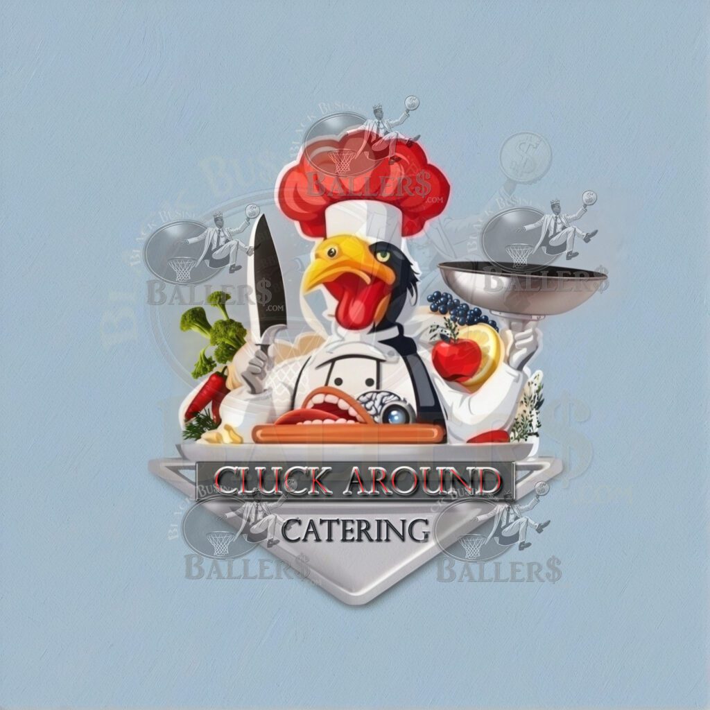 Cluck Around Catering Business Brand Bundle (Logo Files + Reservation to Purchase .Com Web Domain)